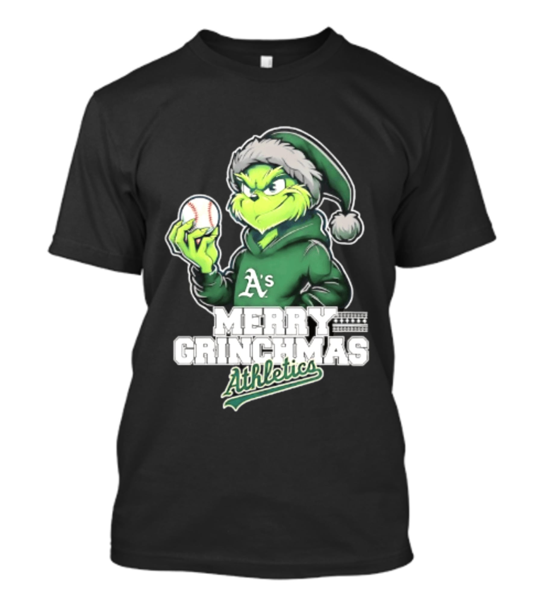 Merry Grinchmas Athletics Baseball Christmas 2026 T-Shirt
