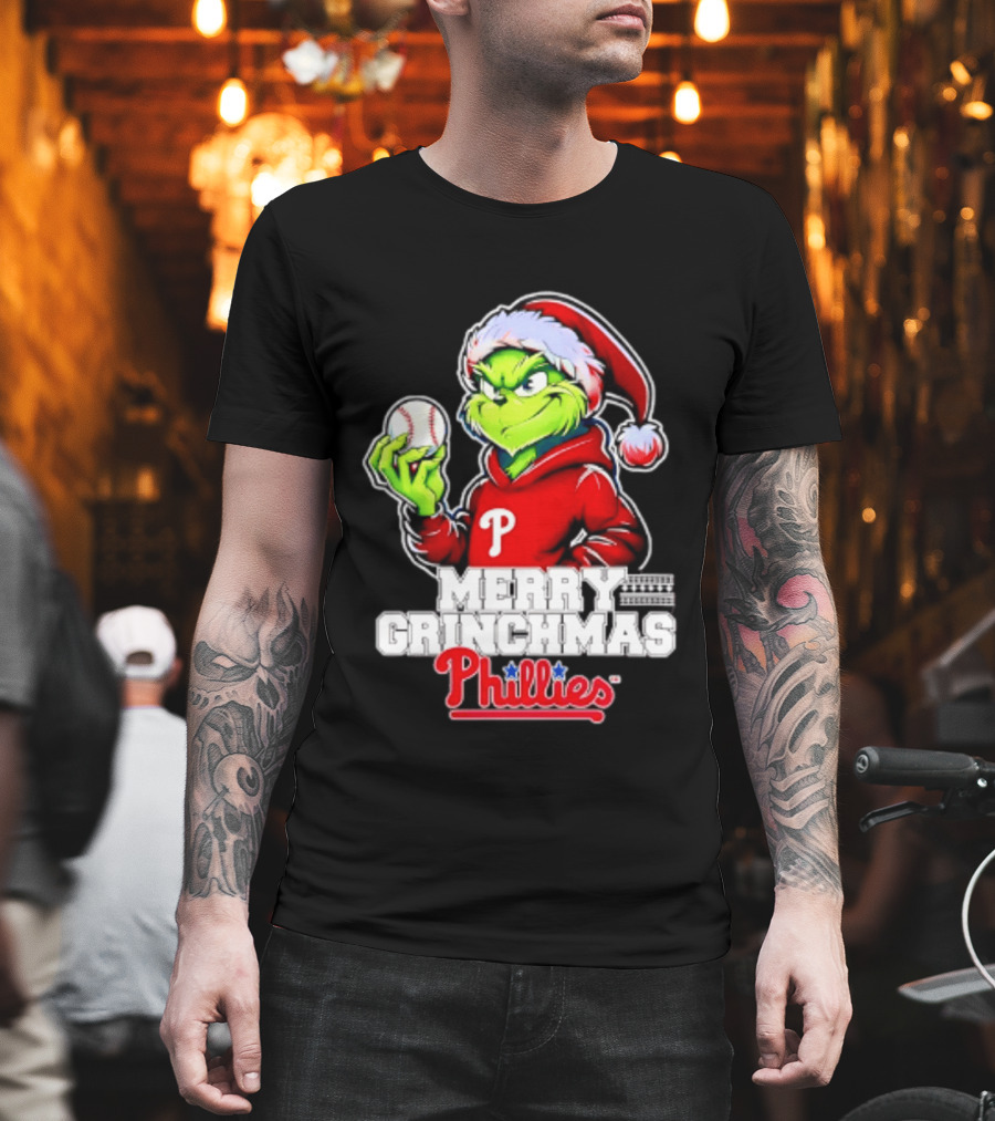 Merry Grinchmas Philadelphia Phillies Baseball Christmas 2026 T-Shirt
