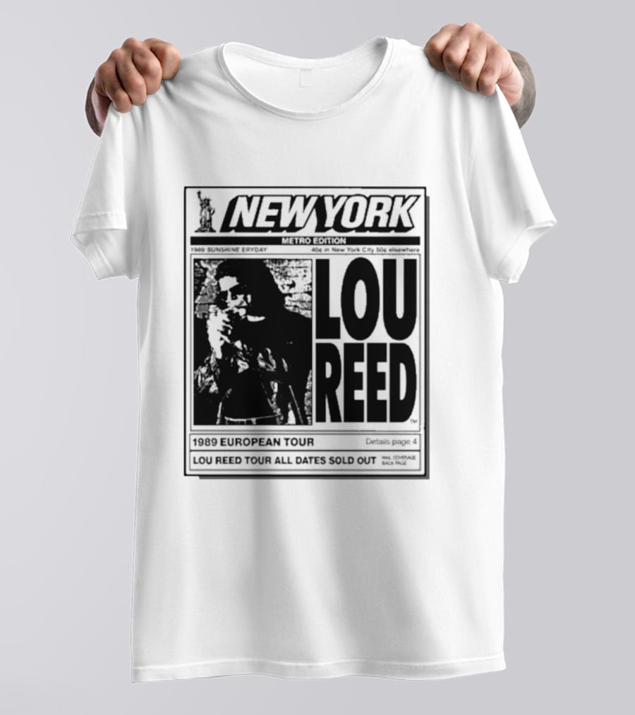 New York Metro Edition Lou Reed 1989 European Tour All Dates Sold Out T-Shirt
