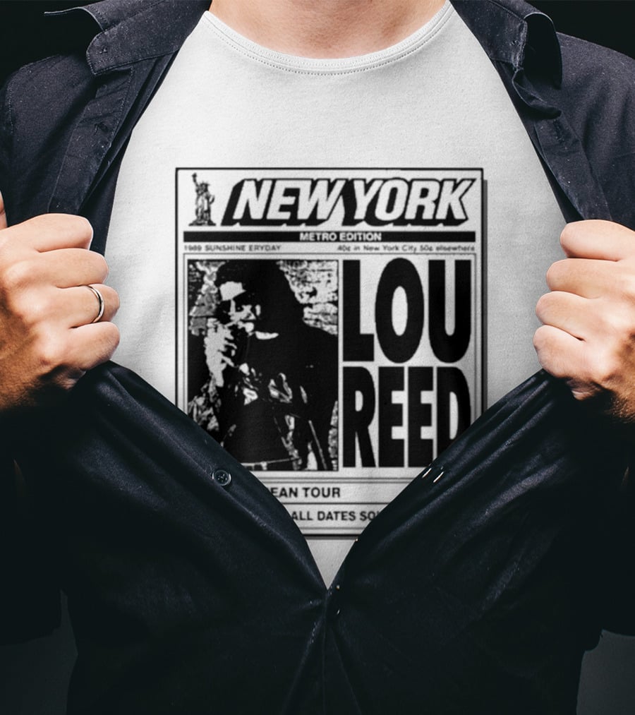 New York Metro Edition Lou Reed 1989 European Tour All Dates Sold Out T-Shirt
