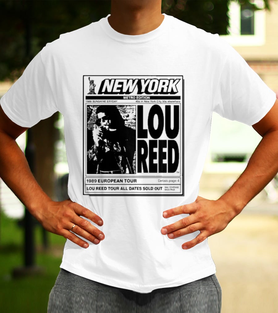 New York Metro Edition Lou Reed 1989 European Tour All Dates Sold Out T-Shirt
