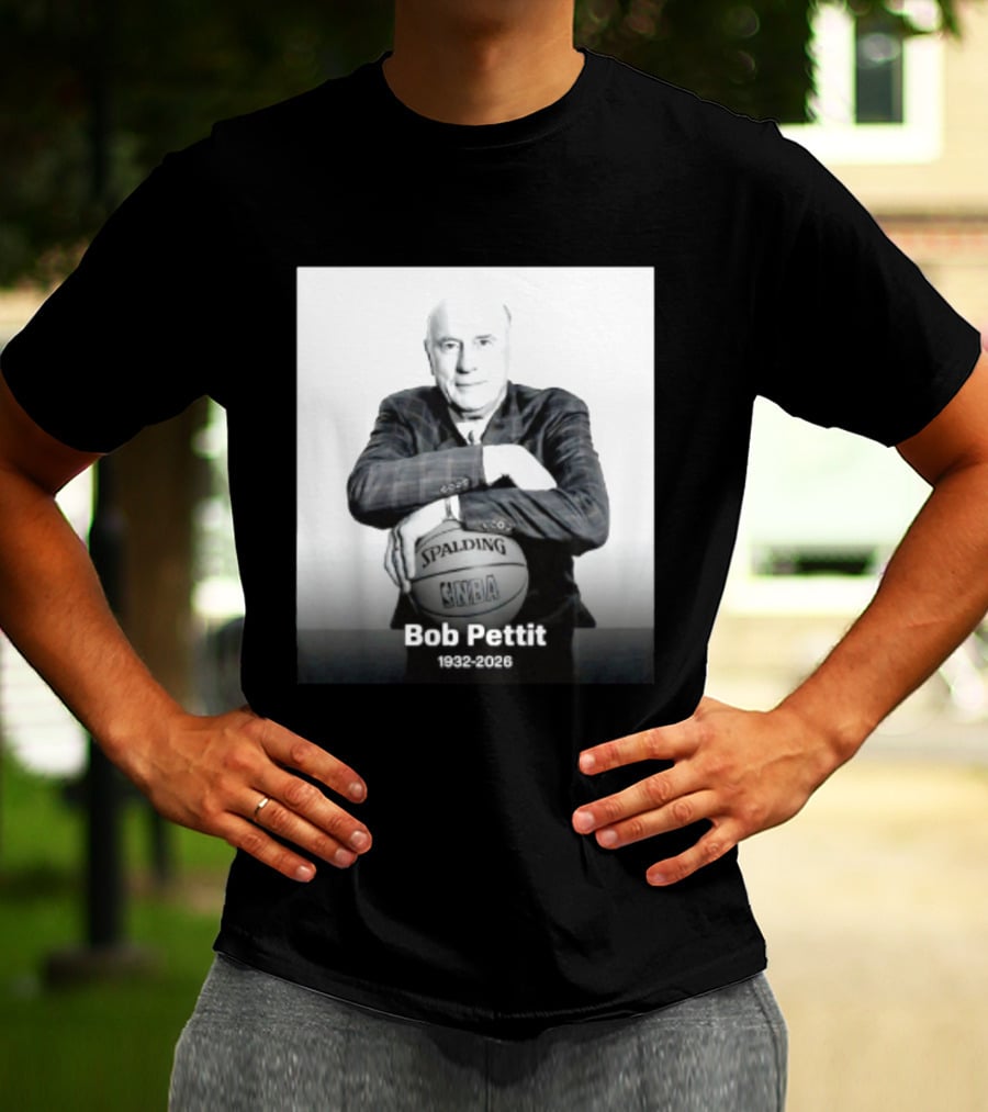 Bob Pettit 1932 2026 Spalding NBA Naismith Hall Of Famer T-Shirt
