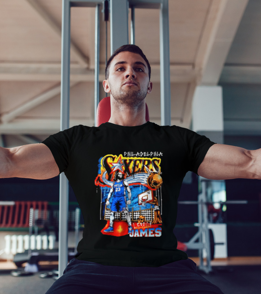 Philadelphia 76ers LeBron James Skeleton Basketball T-Shirt