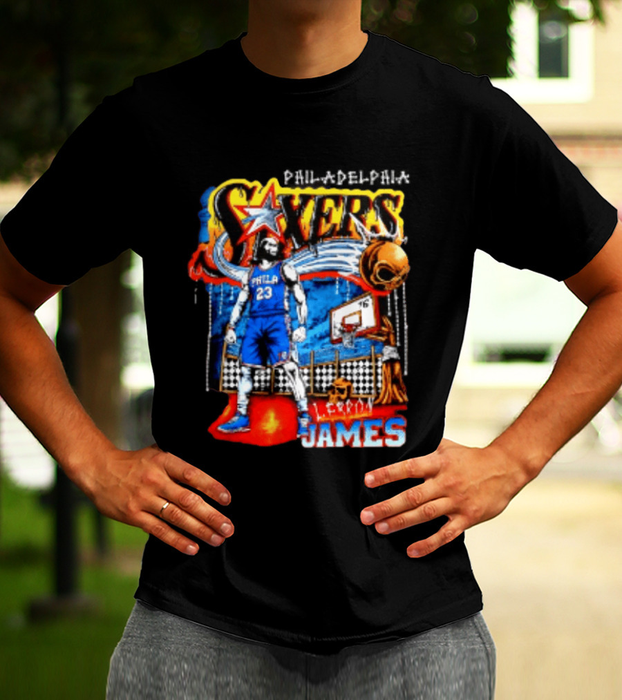Philadelphia 76ers LeBron James Skeleton Basketball T-Shirt