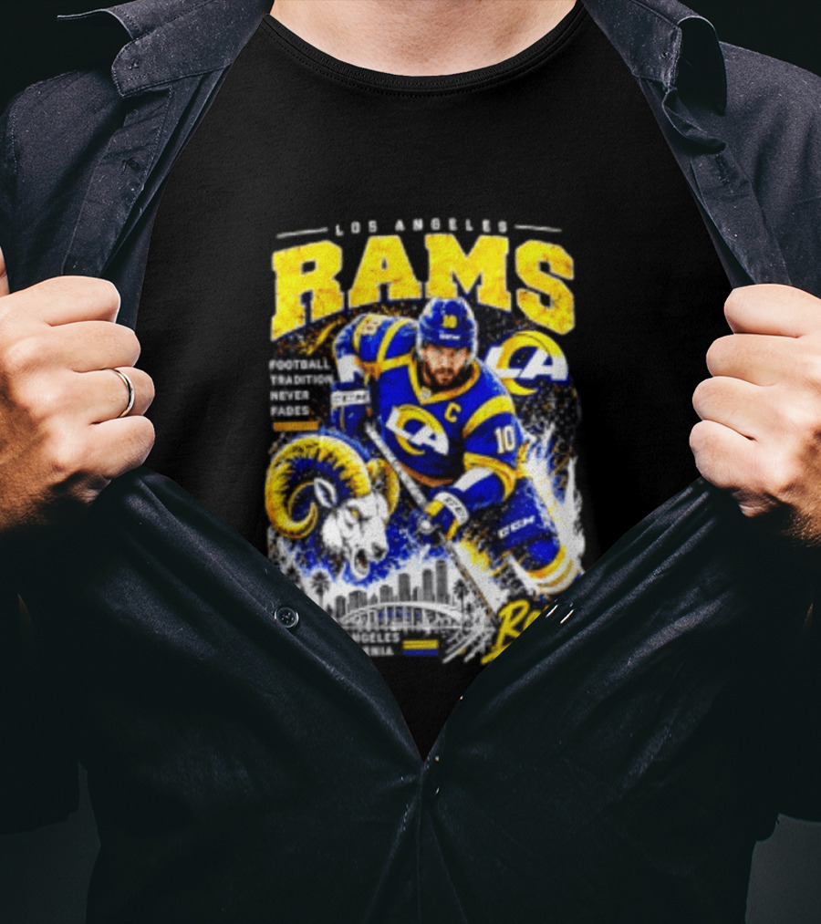 Los Angeles Rams Football Tradition Never Fades Rams Territory California NFL Skyline T-Shirt