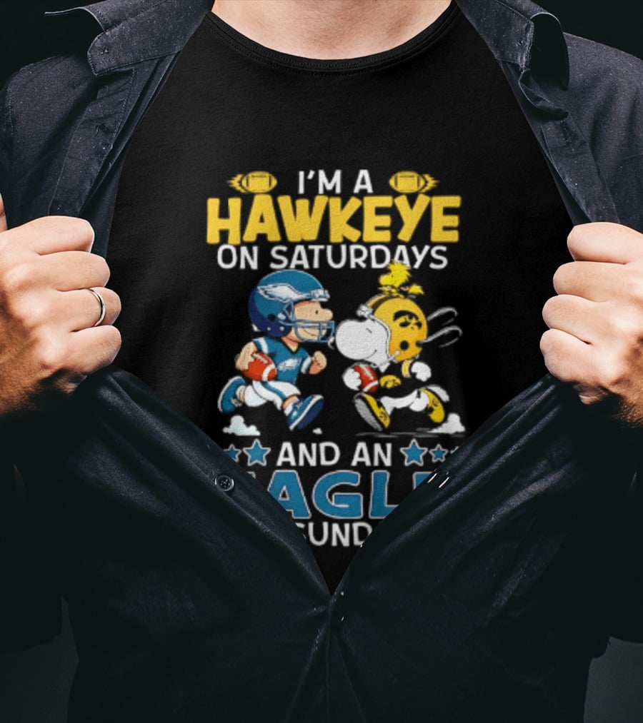 Peanuts I'm A Hawkeye On Saturdays And An Eagle On Sundays T-Shirt