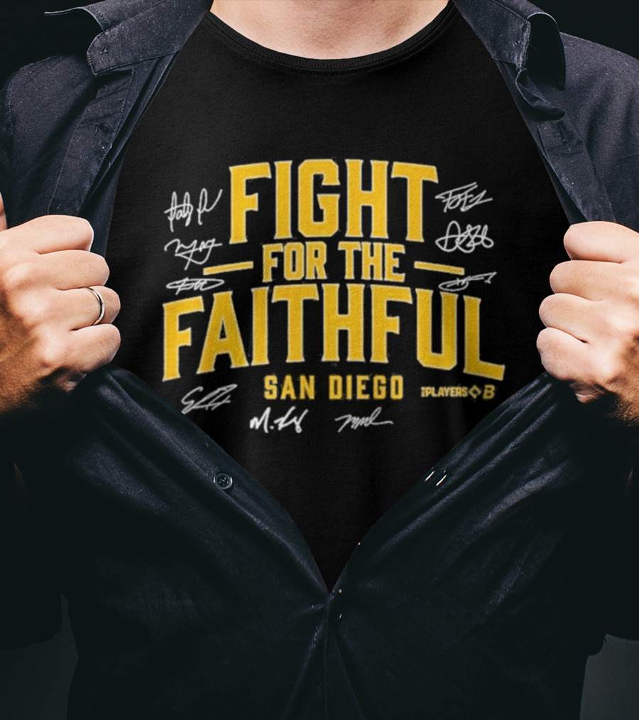 San Diego Fight For The Faithful Players B Signatures T-Shirt