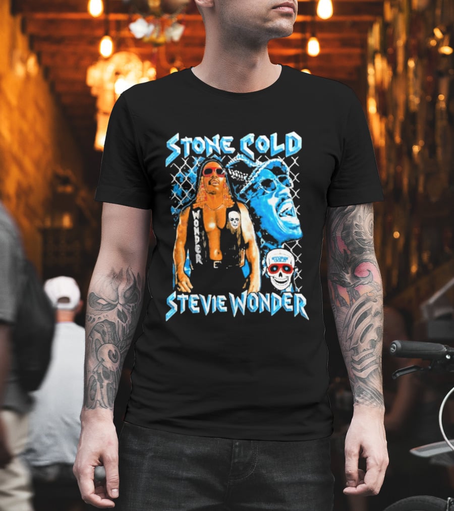 Stone Cold Stevie Wonder Collaboration Red Sunglasses T-Shirt