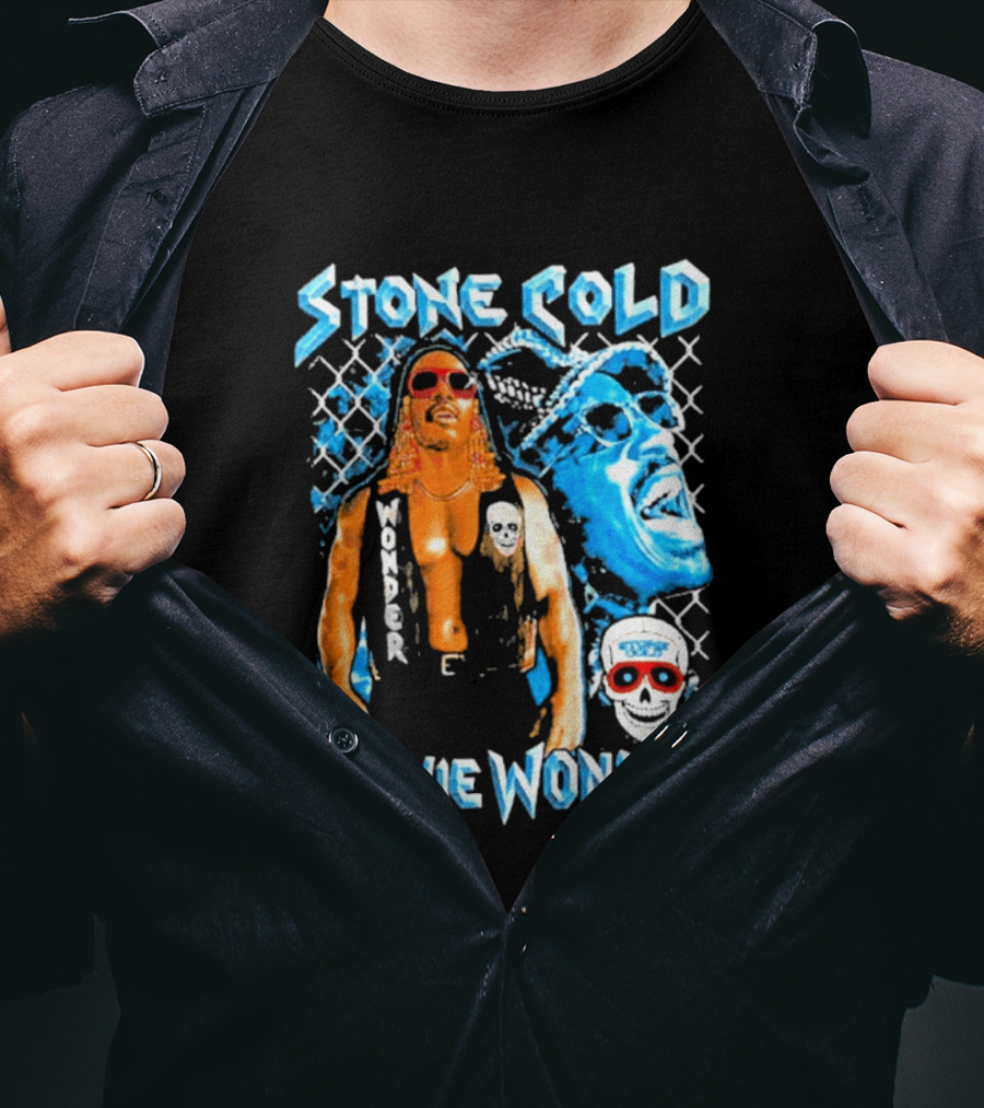 Stone Cold Stevie Wonder Collaboration Red Sunglasses T-Shirt