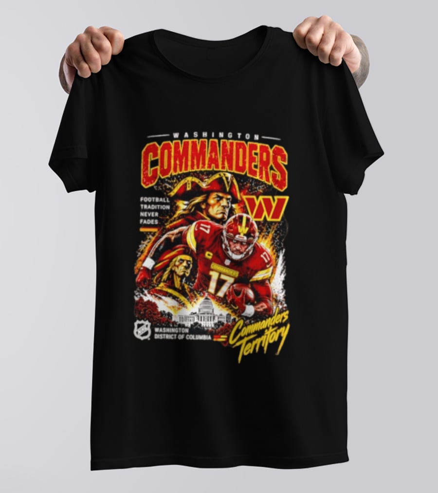 Washington Commanders Football Tradition Never Fades Commanders Territory Washington DC Skyline T-Shirt