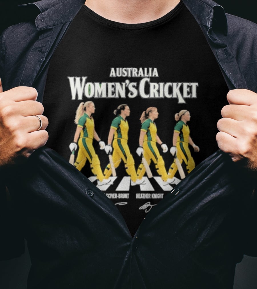 Australia Womens Cricket Abbey Road Ellyse Perry Nat Sciver Brunt Heather Knight Alyssa Healy T-Shirt