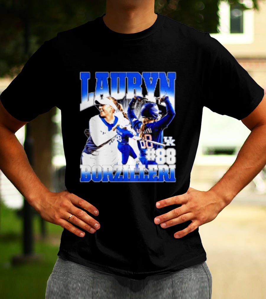 Kentucky Wildcats Lauryn Borzilleri 88 NCAA Softball Player T-Shirt