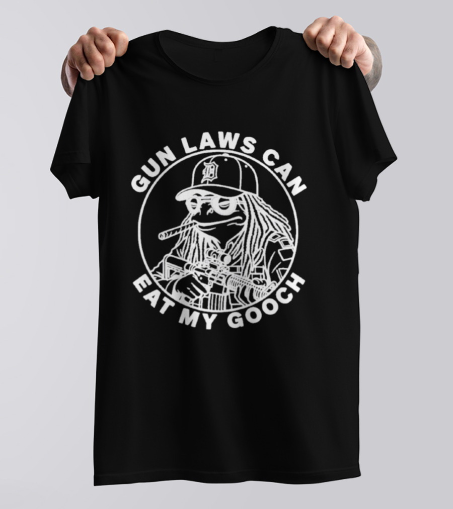 Gun Laws Can Eat My Gooch Frog Meme Baseball Cap With Cigar T-Shirt