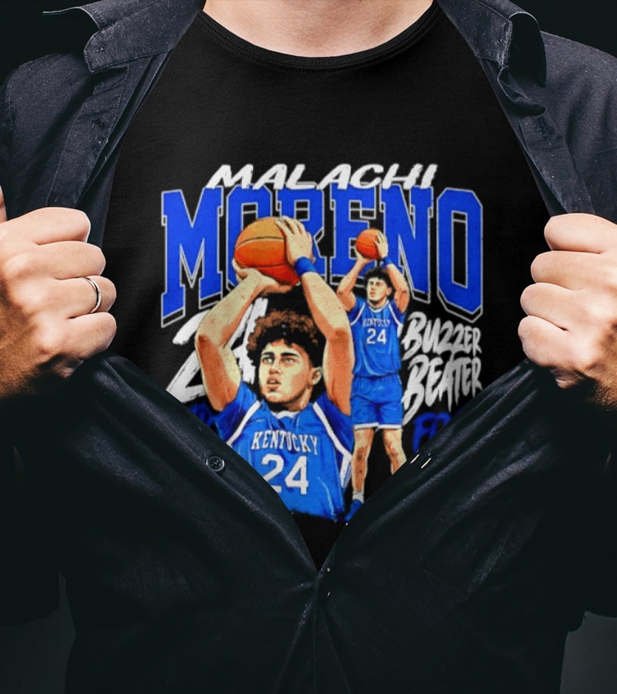 Malachi Moreno Kentucky Wildcats 24 Buzzer Beater For The Win T-Shirt