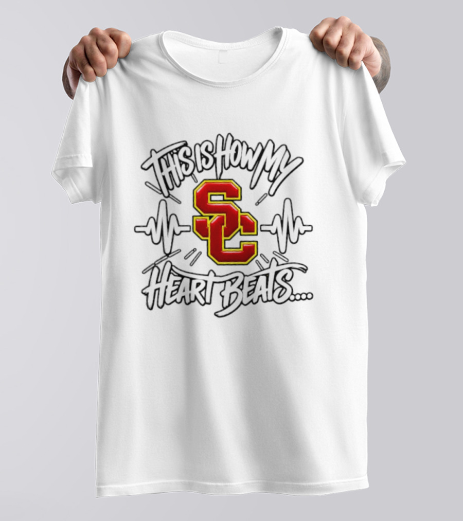 USC Trojans This Is How My Heart Beats NCAA Football T-Shirt