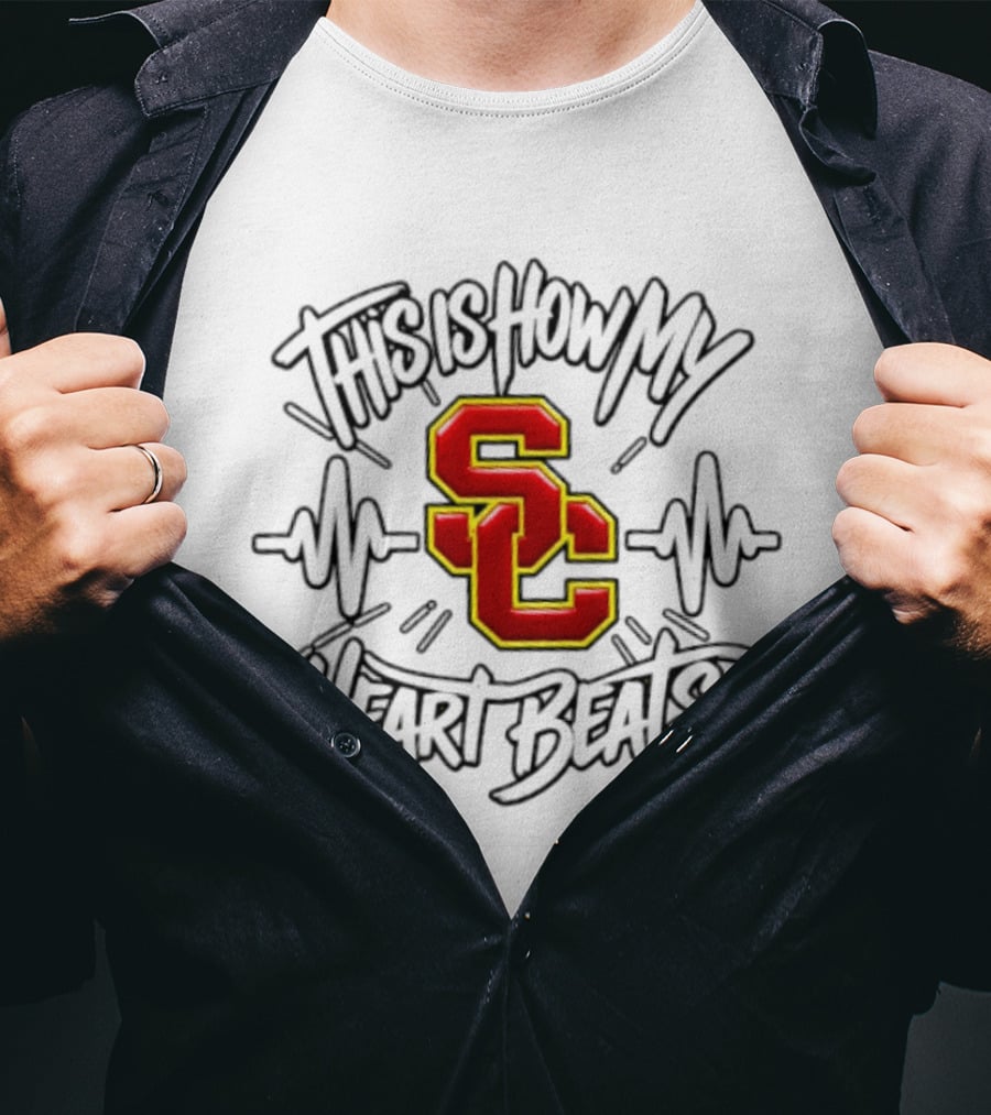 USC Trojans This Is How My Heart Beats NCAA Football T-Shirt