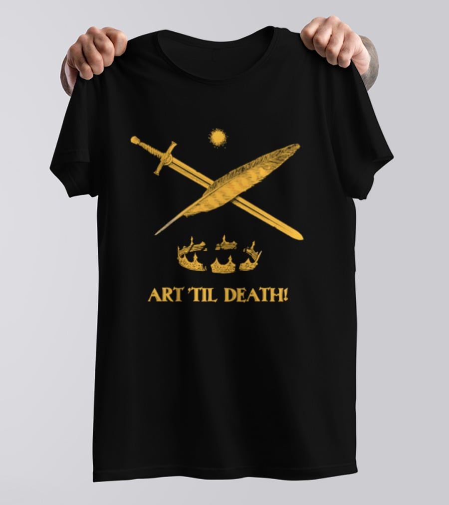 Quill Sword Broken Crown Art Til Death T-Shirt
