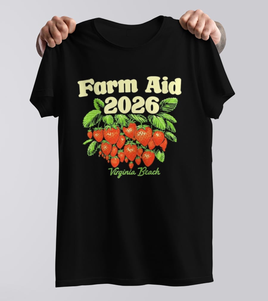 Farm Aid 2026 Virginia Beach Strawberry Event September 26 T-Shirt