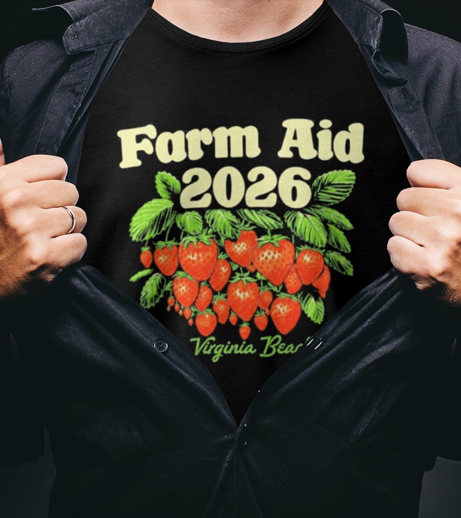 Farm Aid 2026 Virginia Beach Strawberry Event September 26 T-Shirt