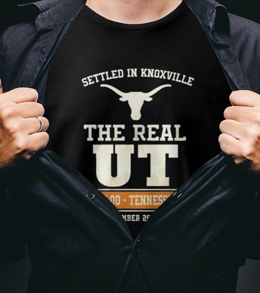 Settled In Knoxville The Real UT Texas Longhorns Vs Tennessee Volunteers September 26 2026 T-Shirt