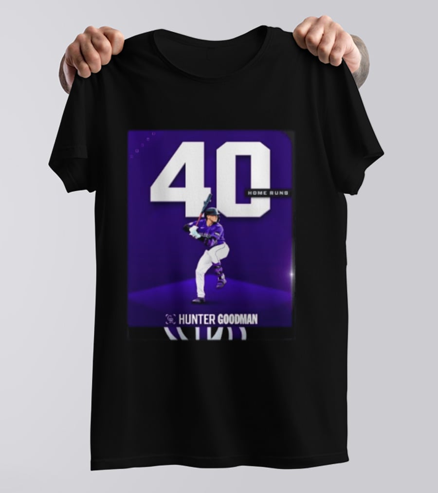 Hunter Goodman 40 Home Runs Colorado Rockies Purple T-Shirt