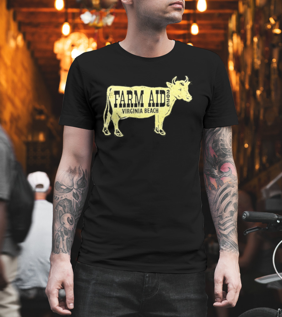 Virginia Beach Farm Aid 2026 September 26 Cow T-Shirt