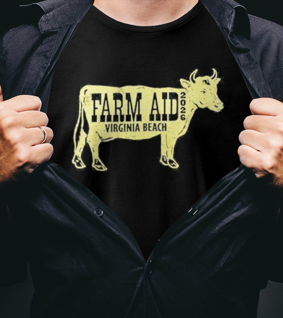 Virginia Beach Farm Aid 2026 September 26 Cow T-Shirt