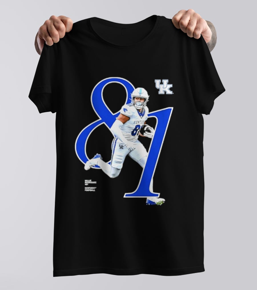 Willie Rodriguez 81 Kentucky Wildcats NCAA Football Player Number T-Shirt