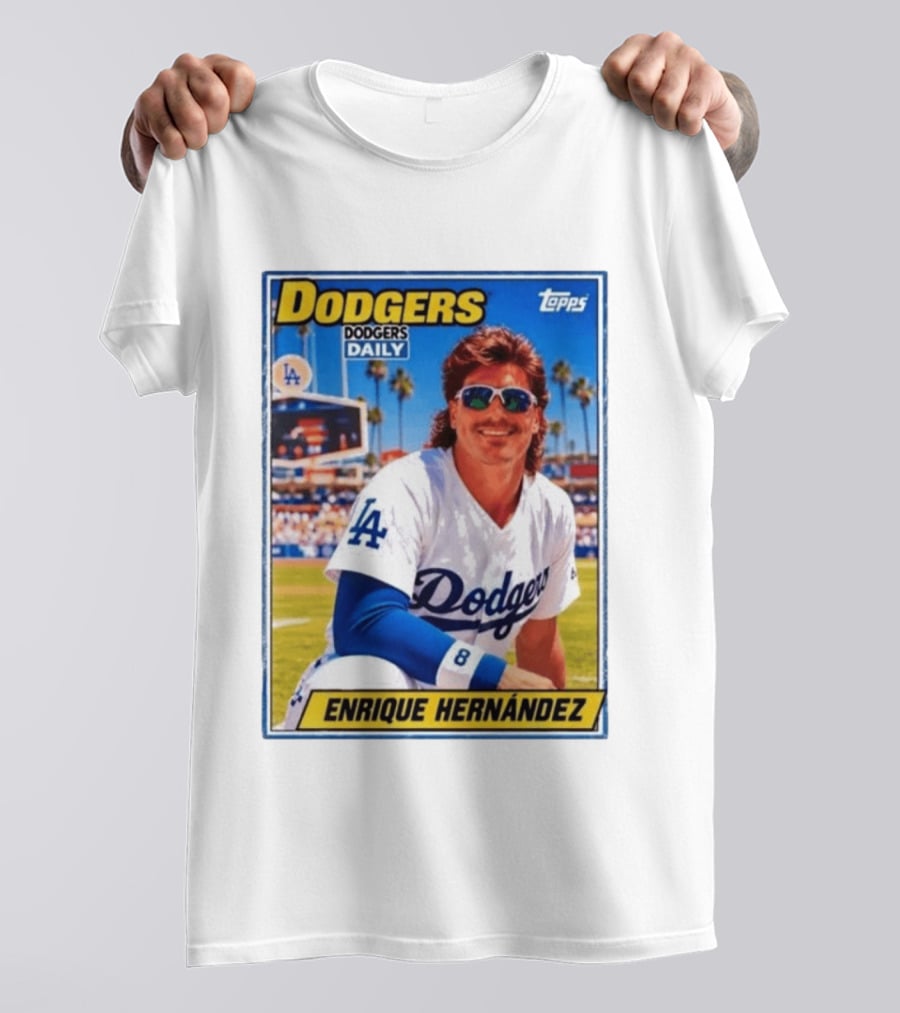 Dodgers Daily Enrique Hernandez Topps LA Baseball T-Shirt