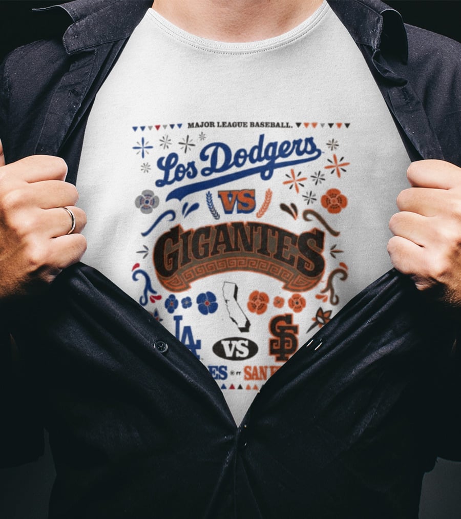 Major League Baseball Los Dodgers VS Gigantes Los Angeles San Francisco Matchup T-Shirt