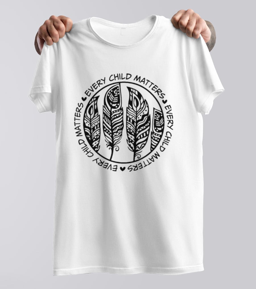 Every Child Matters Day Social Justice Feather Circle T-Shirt