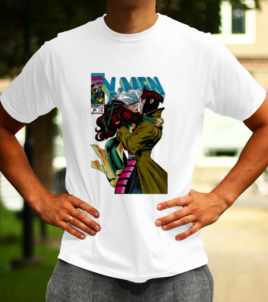 Marvel Comics X Men Gambit And Rogue Kiss Cover Comfort Colors Adult T-Shirt