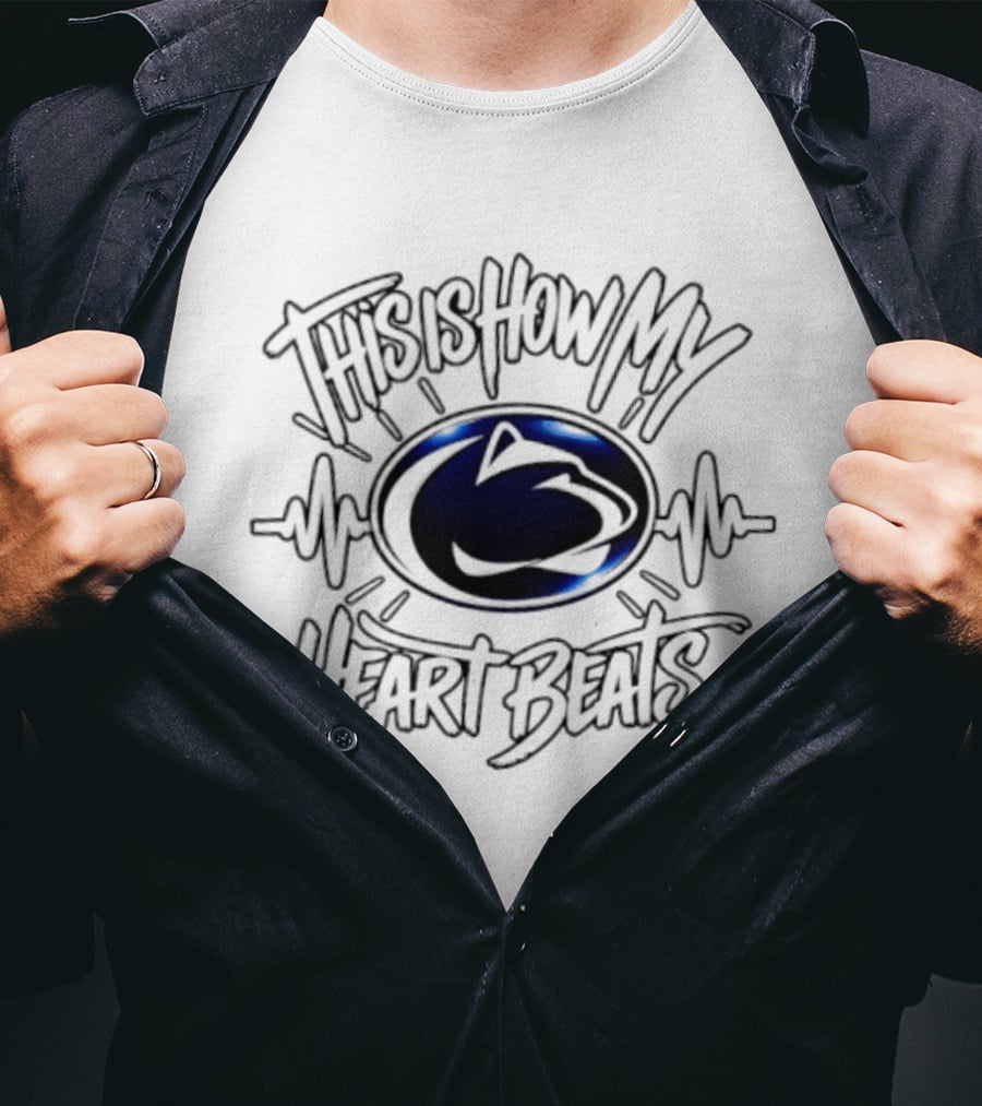 Penn State Nittany Lions Heart Beats NCAA Football T-Shirt
