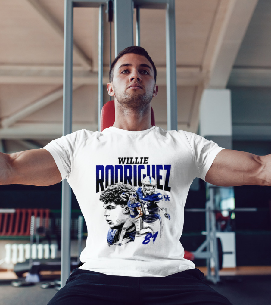 Willie Rodriguez 81 Kentucky Wildcats NCAA Football Player UK T-Shirt