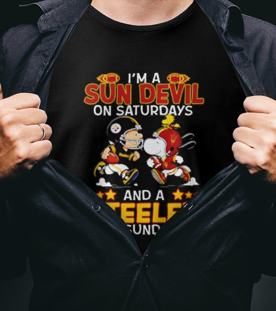 I'm A Sun Devil On Saturdays And A Steeler On Sundays Peanuts Football T-Shirt