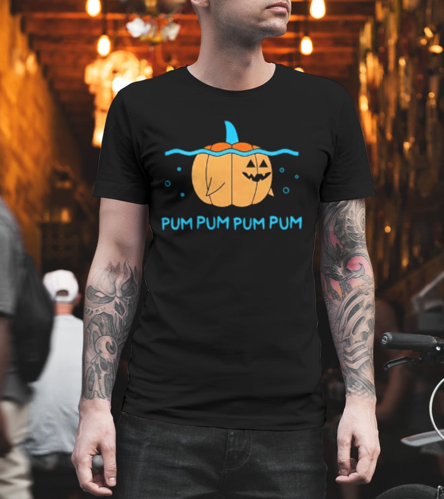 Pum Pum Pum Pum Pumpkin Shark Halloween Fun T-Shirt