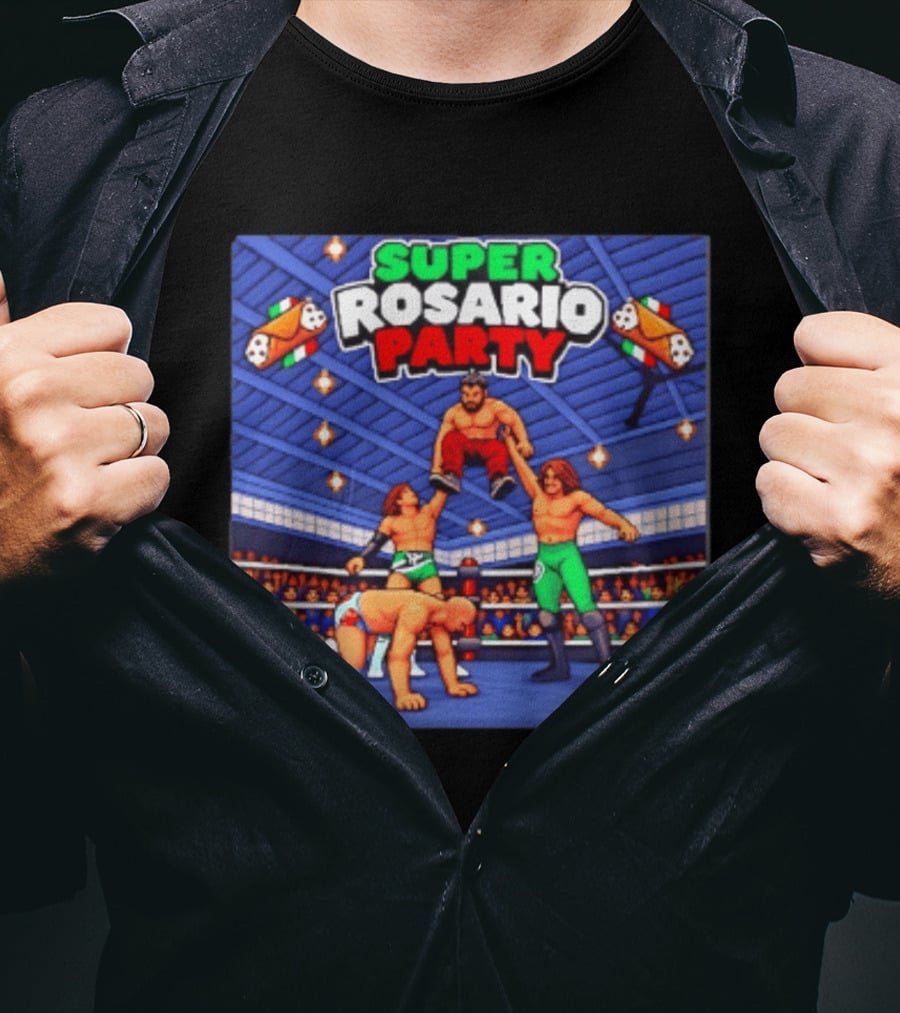 Super Rosario Party Wrestling Arena Pizzeria T-Shirt
