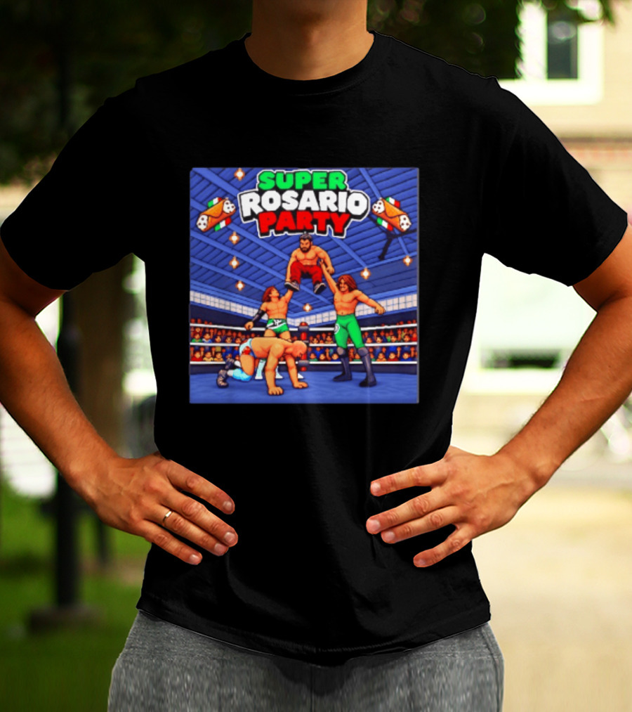 Super Rosario Party Wrestling Arena Pizzeria T-Shirt