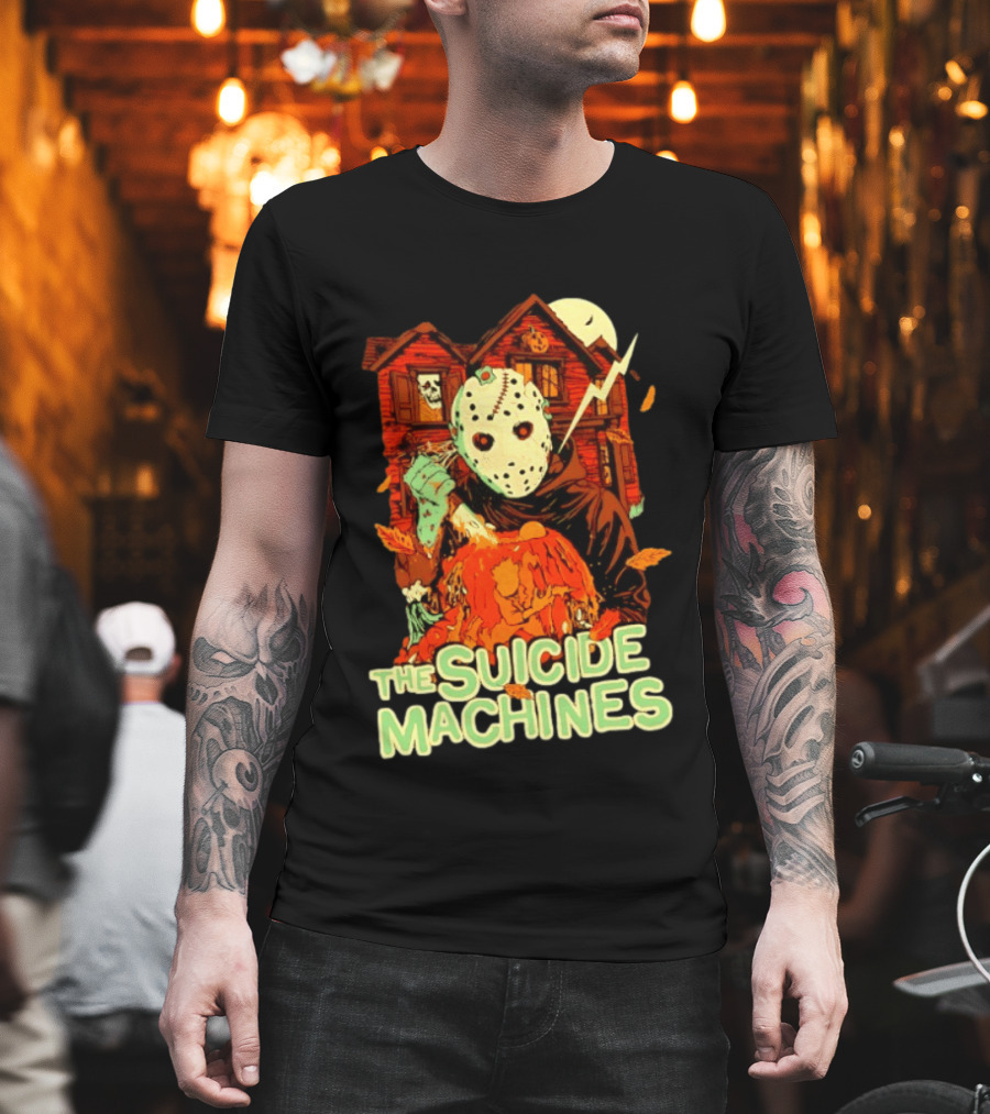 The Suicide Machines Jason Voorhees Pumpkin Halloween House Lightning T-Shirt