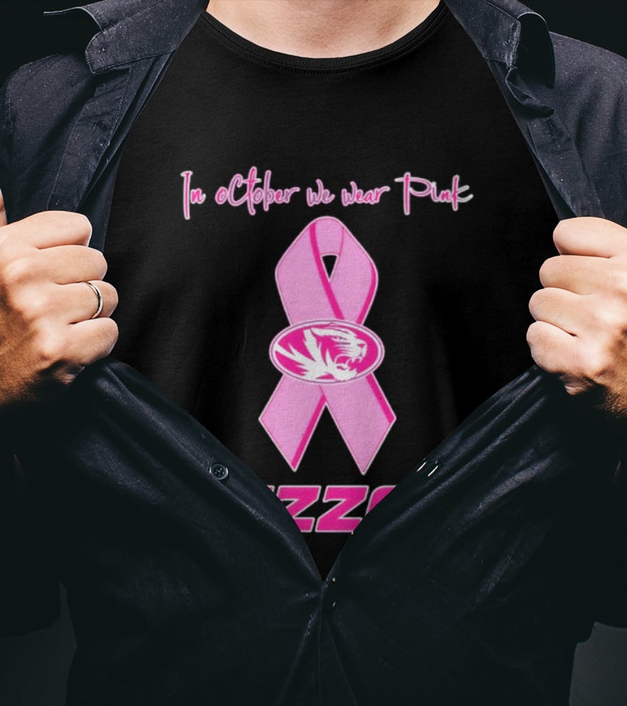 Missouri Tigers NCAA Football Breast Cancer Awareness In October We Wear Pink T-Shirt
