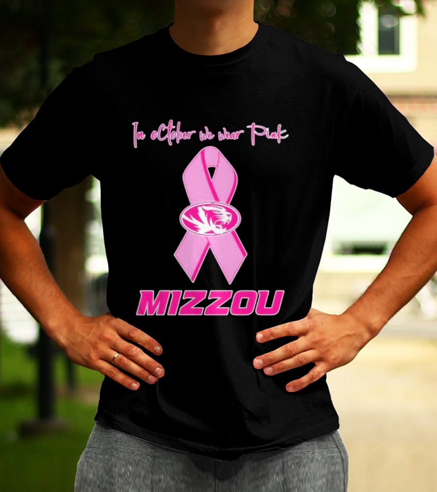 Missouri Tigers NCAA Football Breast Cancer Awareness In October We Wear Pink T-Shirt
