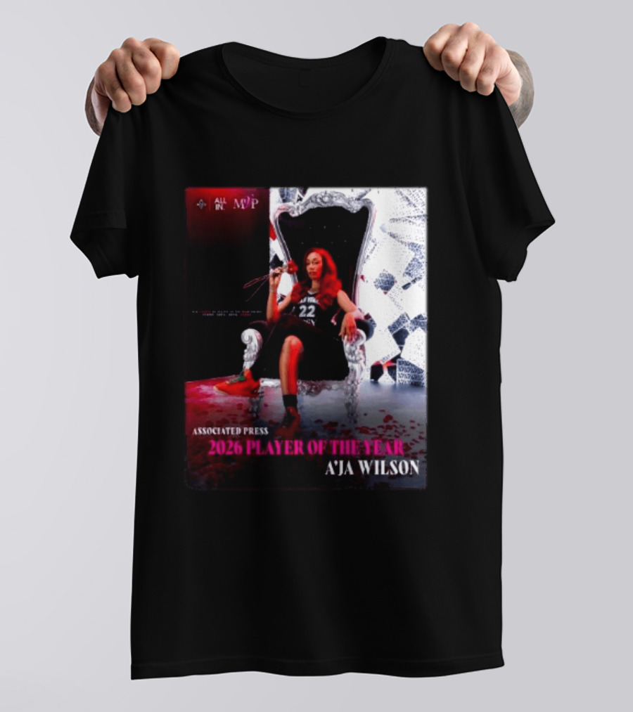 Las Vegas Aces A'ja Wilson 2026 Player Of The Year Associated Press MVP All T-Shirt