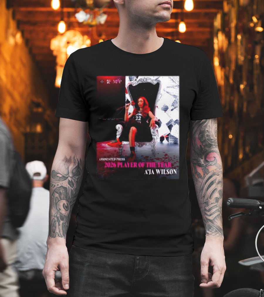 Las Vegas Aces A'ja Wilson 2026 Player Of The Year Associated Press MVP All T-Shirt
