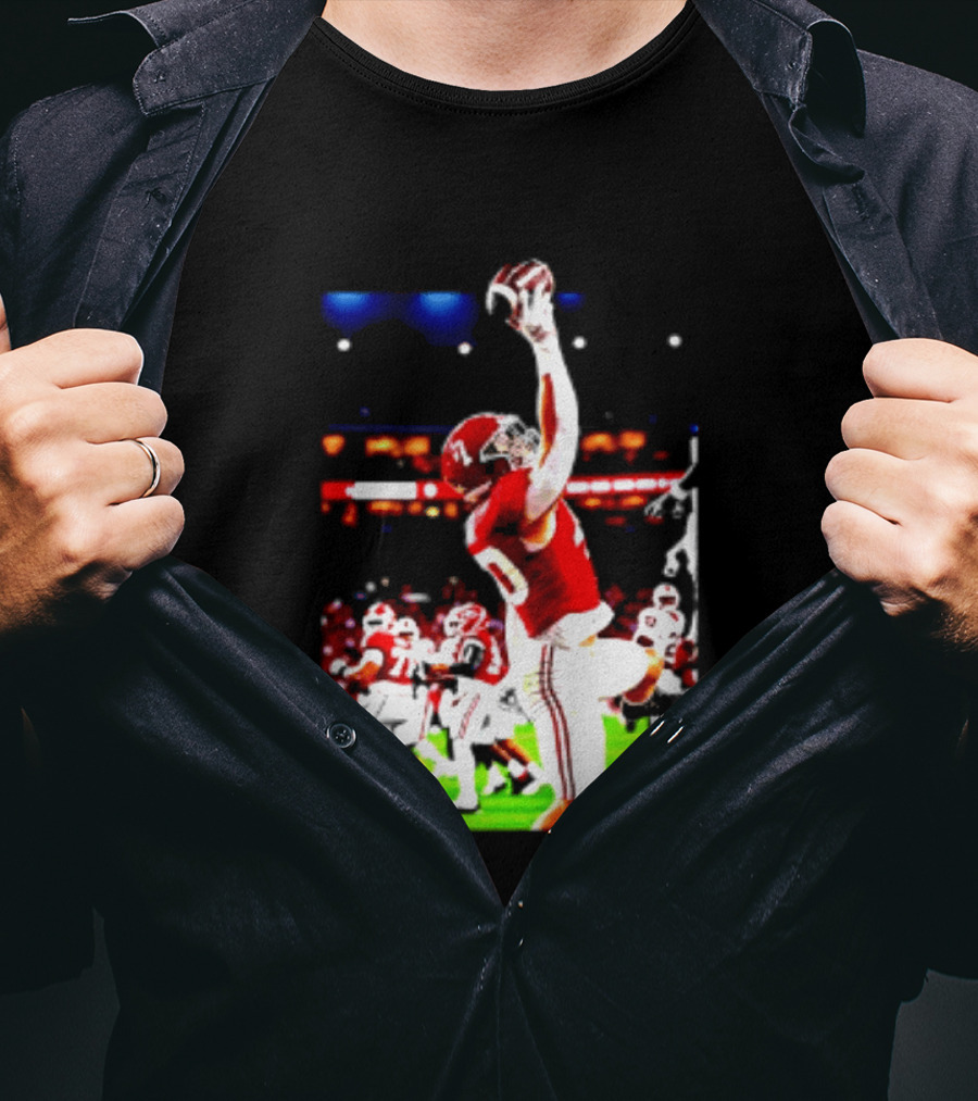 Alabama Crimson Tide Josh Ford One Handed Football Catch T-Shirt