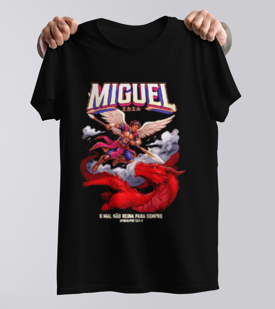 Miguel Angel Vs Dragon Apocalipse 12 7 9 O Mal Nao Reina Para Sempre T-Shirt