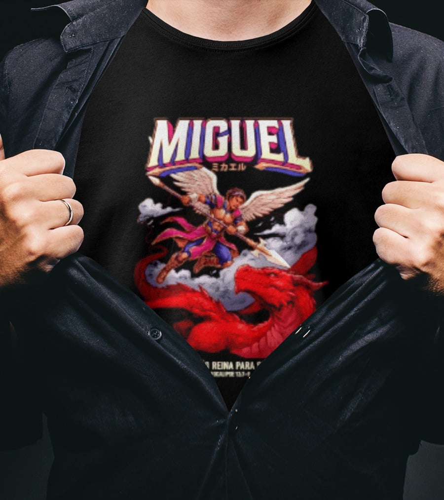 Miguel Angel Vs Dragon Apocalipse 12 7 9 O Mal Nao Reina Para Sempre T-Shirt