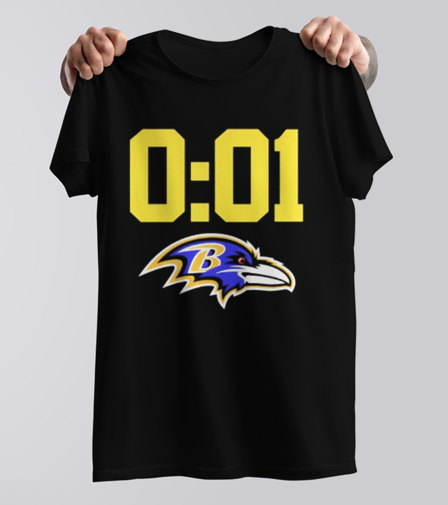 Baltimore Ravens 0:01 Logo NFL Football Team T-Shirt