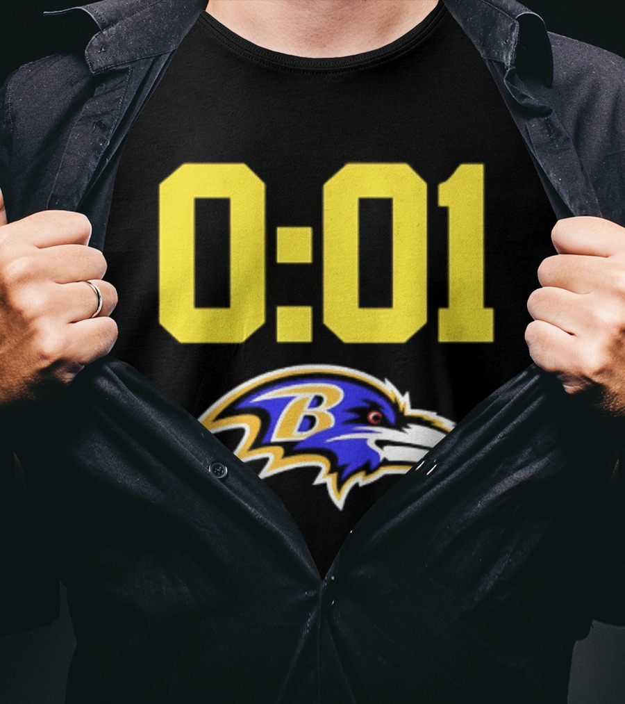 Baltimore Ravens 0:01 Logo NFL Football Team T-Shirt