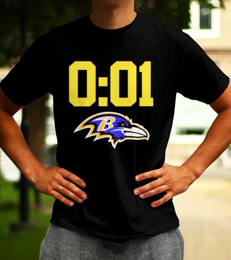 Baltimore Ravens 0:01 Logo NFL Football Team T-Shirt
