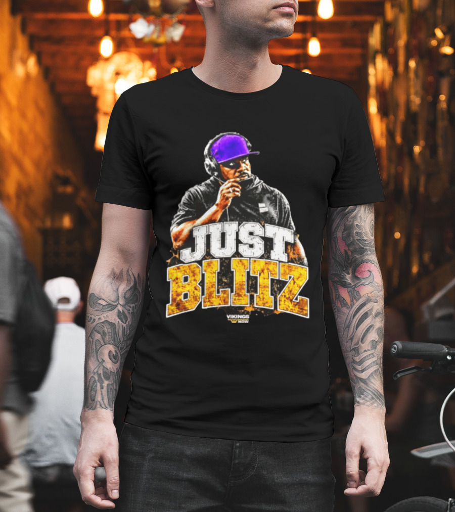 Brian Flores Just Blitz Vikings Now Bold Coaching Football Strategy T-Shirt